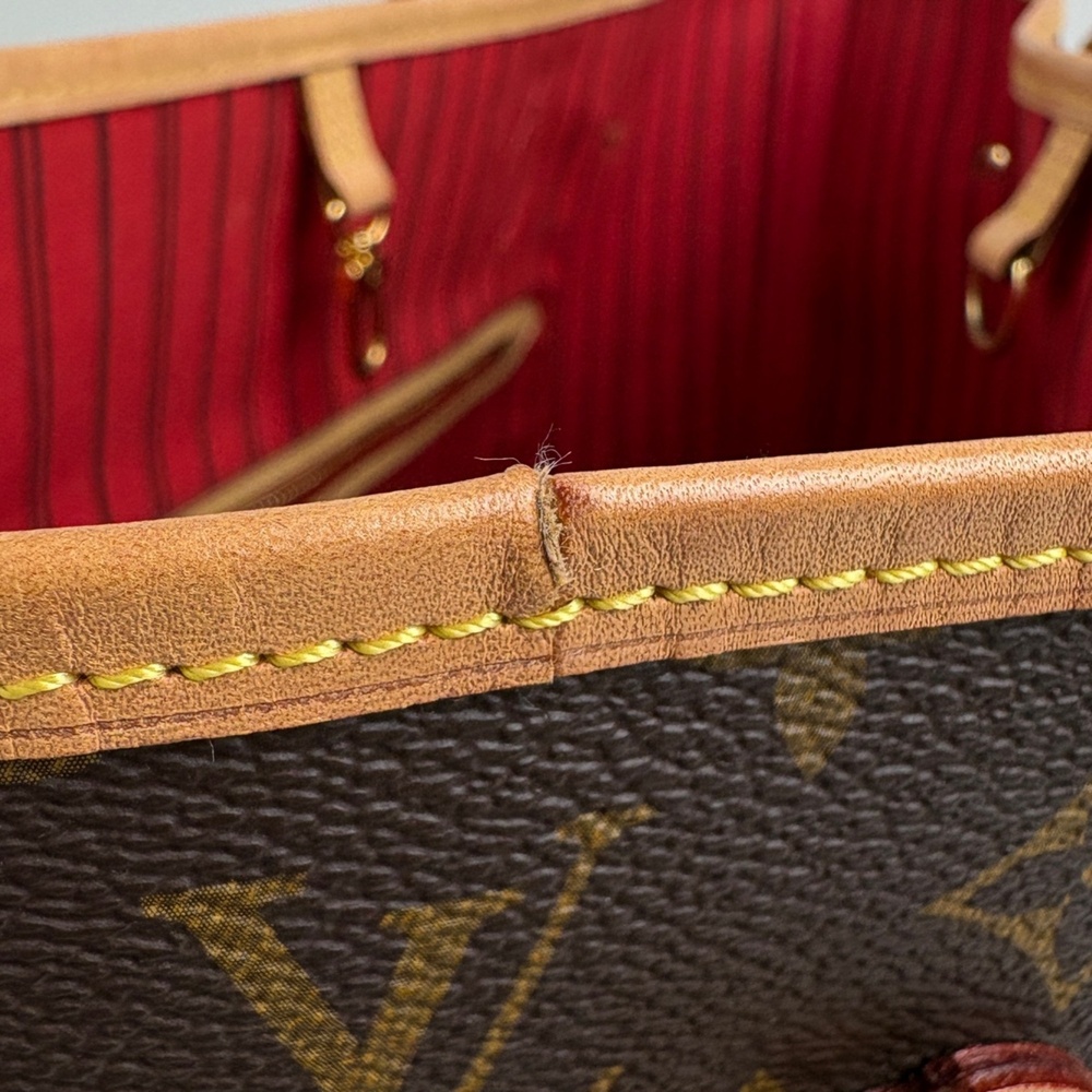 Louis Vuitton Neverfull MM Handbag Tote Bag Monogram Brown Cerise (Red) M4117... - Picture 6 of 8